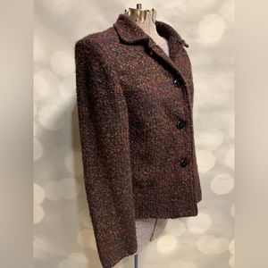 Sag Harbor button down tweed‎ sweater jacket in size 8
with great colors in it